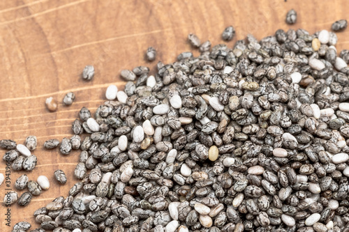 chia seeds on the wooden board