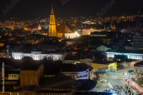 Cluj Napoca cityscape at night