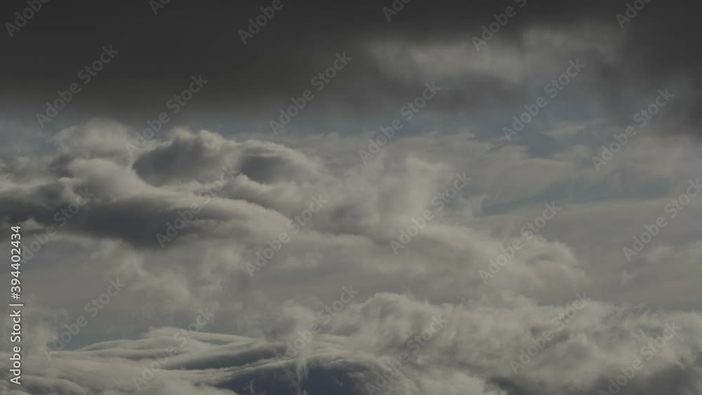 The friable layered clouds driven by wind. Soft image. There is a small movement and rocking of the camera. The friable layered clouds driven by wind. Soft image. There is a small movement and rocking of the camera.