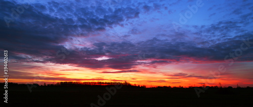 Beautiful summer sunset dramatic sky