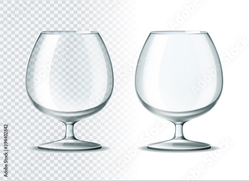 Vector 3d brandy cognac whiskey glass goblet