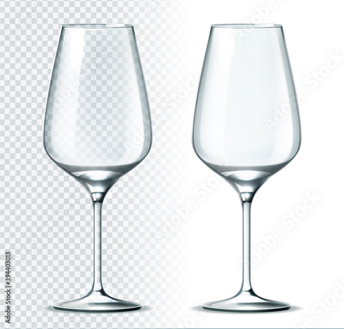 Vector 3d wine, cocktail glass for alcohol drinks