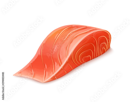Vector realistic salmon steak raw seafood slice
