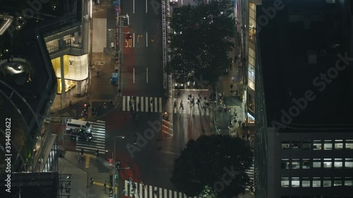 Wallpaper Mural Pedestrians At Shibuya Scramble Crossing In Tokyo, Japan During Nighttime - Coronavirus Pandemic - high angle, real-time Torontodigital.ca
