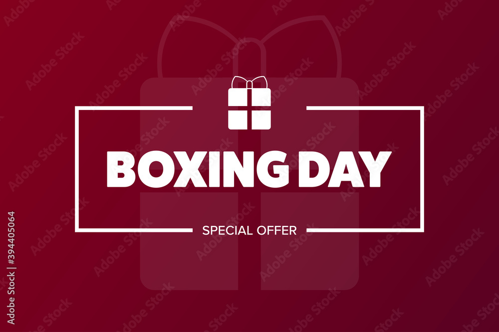 Boxing Day Sale. Holiday concept. Template for background, banner, card, poster with text inscription. Vector EPS10 illustration.
