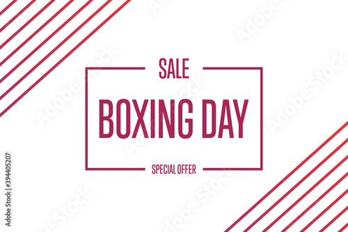 Boxing Day Sale. Holiday concept. Template for background, banner, card, poster with text inscription. Vector EPS10 illustration.