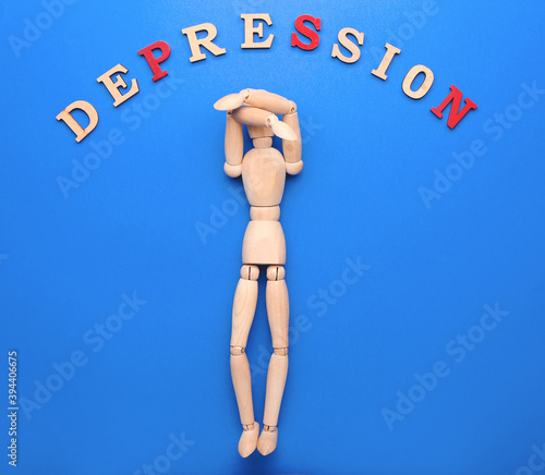 Wooden mannequin with word ...