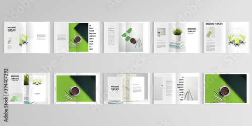 3d realistic vector layout of cover mockup design templates for A4 bifold brochure, cover design, book design, magazine, brochure cover. Home office concept, study or freelance, working from home.