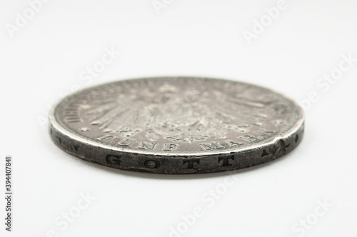 Large german old silver coin edge