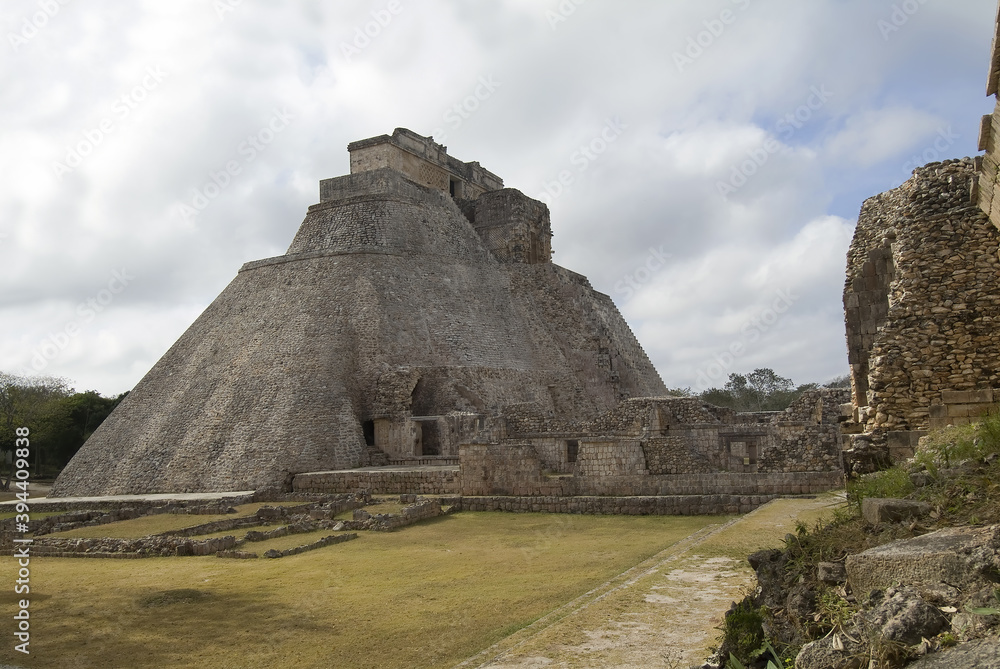 The Adivino pyramid or the pyramid of the Magician, Uxmal, Yucatan, Mexico, UNESCO World Heritage Site