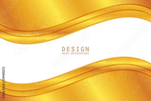 elegant gold colored wave background with glitter effect for banner, cover, flyer, brochure and business presentation