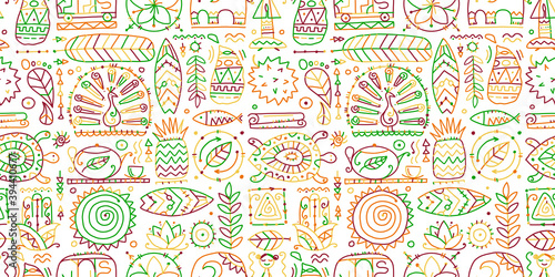 Sri Lanka art travel, tribal seamless pattern for your design