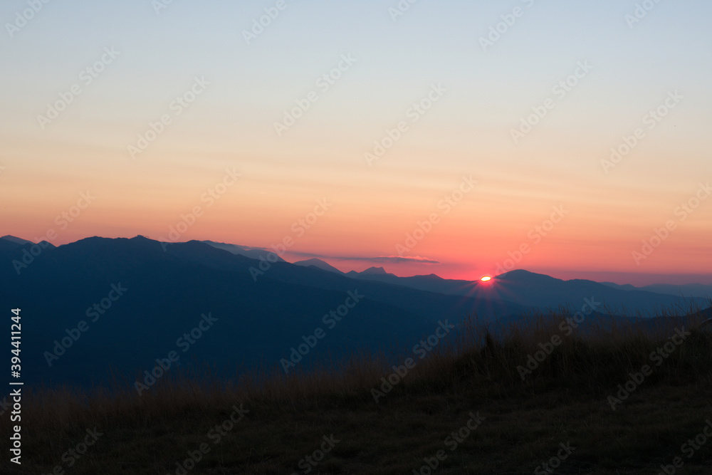 tramonto in Appennino, Abetone dal passo della Croce Arcana