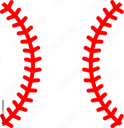 Vector illustration of the baseball or softball ball stiches