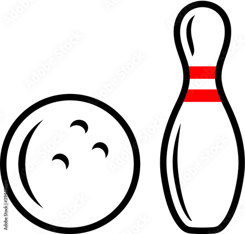 Vector illustration of the bowling
