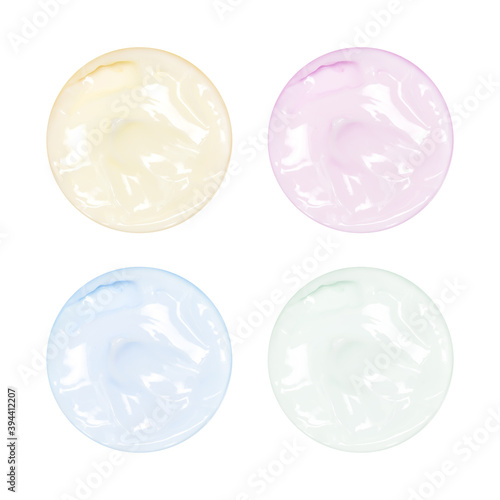 Cream isolated on white. A sample of cosmetics. Smear cream for face