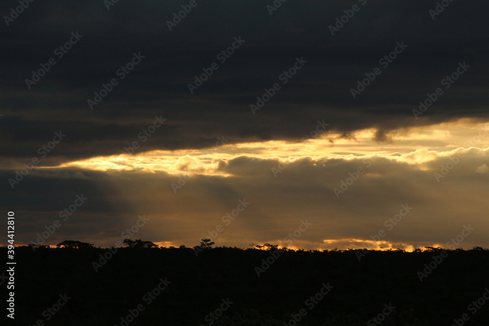 sunset over the city