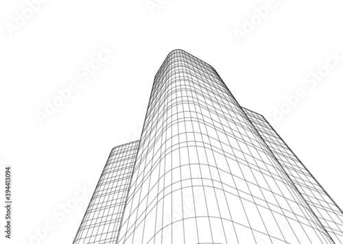 City skyscrapers architecture 3d vector illustration