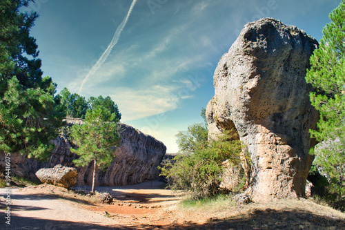 Natural site in the Enchanted City of Cuenca, with its typical rock formations, Spain