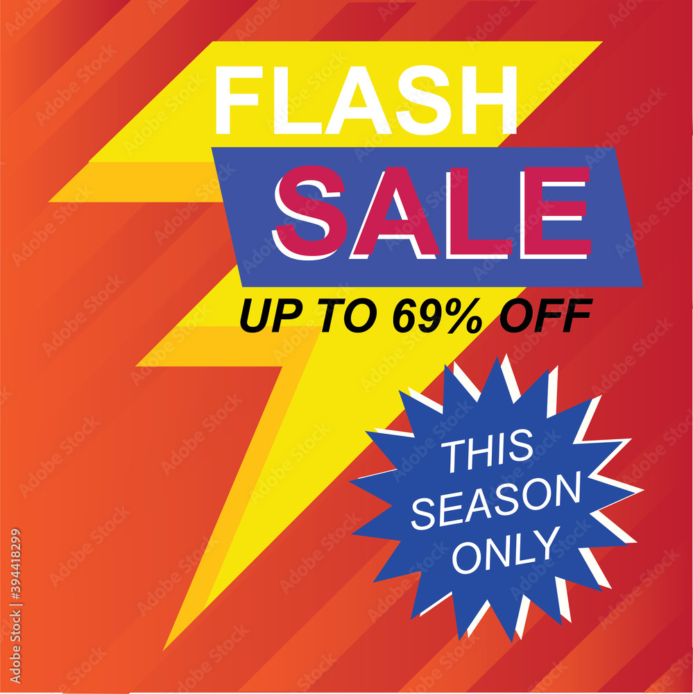 Fototapeta premium FLASH SALE 1212, Flash Sale banner template design. Vector illustration design.