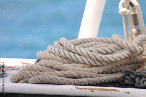 ropes on a yacht