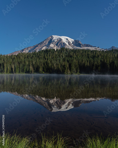 reflection lake in the mountains at mount rainier