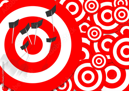 Vector : Arrows and archery targets on gray background