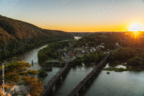 sunset over the river