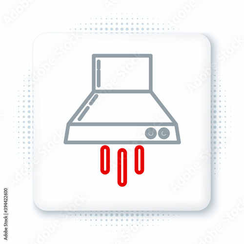 Line Kitchen extractor fan icon isolated on white background. Cooker hood. Kitchen exhaust. Household appliance. Colorful outline concept. Vector.