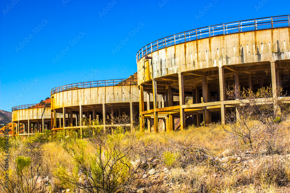 Obraz premium Old Abandoned Mining Structures In Bisbee, Arizona