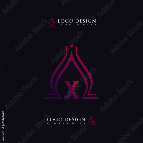 Custom Letter X logo design monogram template elements