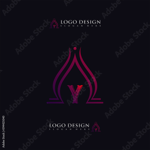 Custom Letter Y logo design monogram template elements