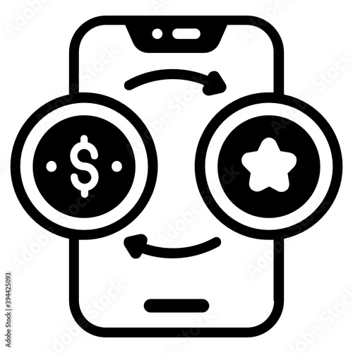 
Solid design of points exchange icon
