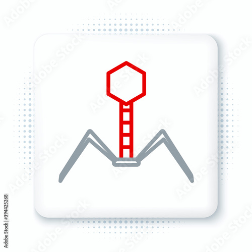 Line Bacteria bacteriophage icon isolated on white background. Bacterial infection sign. Microscopic germ cause diseases concept. Colorful outline concept. Vector.