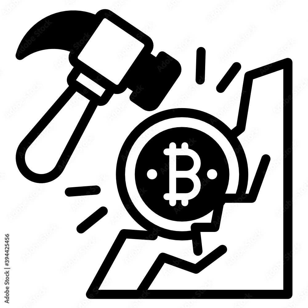 Bitcoin mining concept, hammer digging bitcoin
Bitcoin mining concept, hammer digging bitcoin