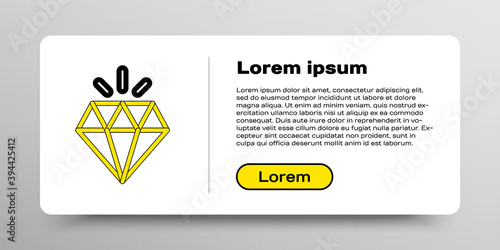 Line Diamond icon isolated on white background. Jewelry symbol. Gem stone. Colorful outline concept. Vector.