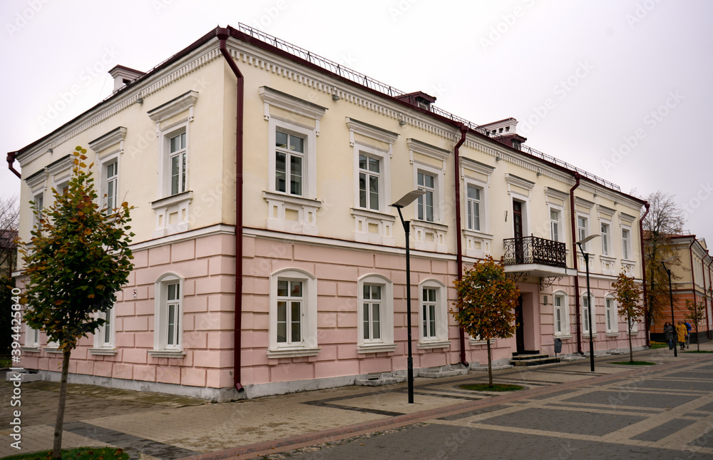 Landmark Historical building on Lenin street College of Arts in Pinsk Belarus October 20 2020