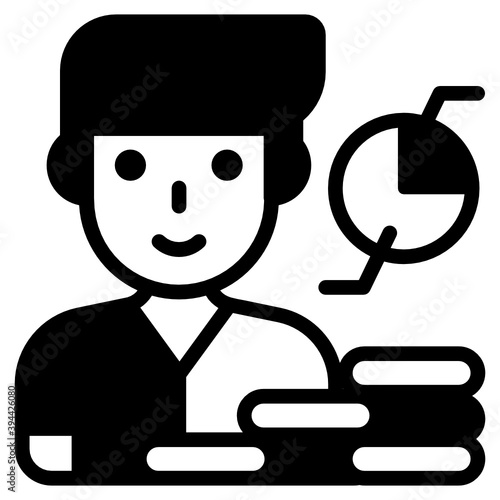 
Bitcoin trader in solid editable style 
