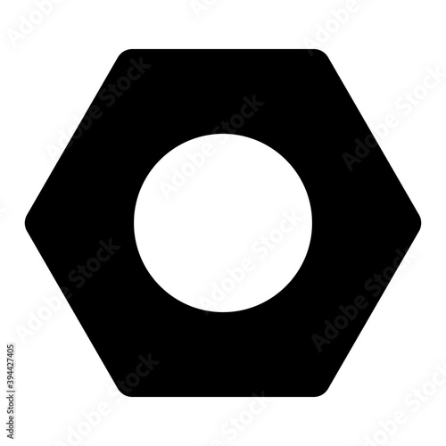 
A tightening tool, nut in solid icon
