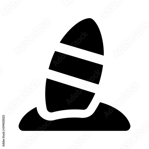
Surfboard icon, board used for surfing
