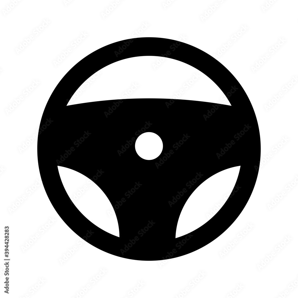 
An icon of steering in editable solid style 
