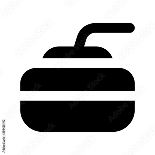 
Curling rock, outdoor sports in editable style 
