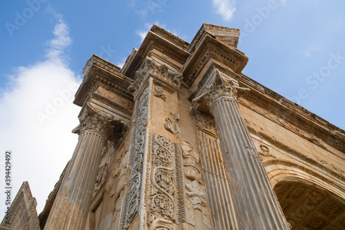 The Arch of Septimius Severus in the archaeological site of Leptis Magna  Libya