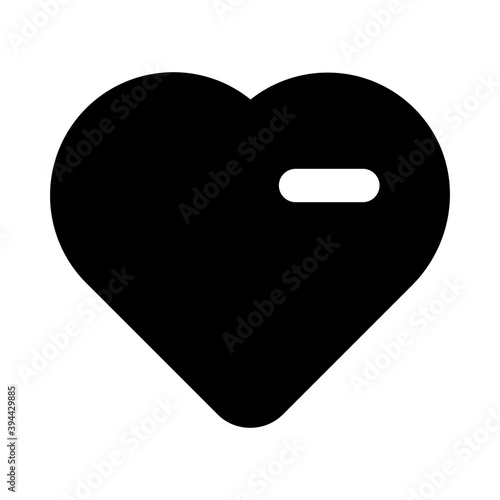 Photography Minus sign on heart depicting remove from favorite icon in glyph style