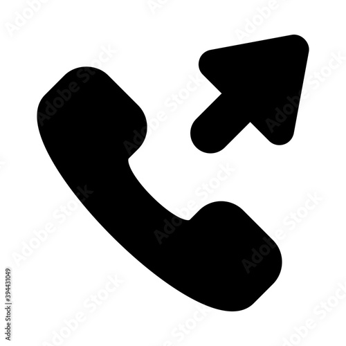 
Phone receiver with upward arrow showing concept of outgoing call icon
