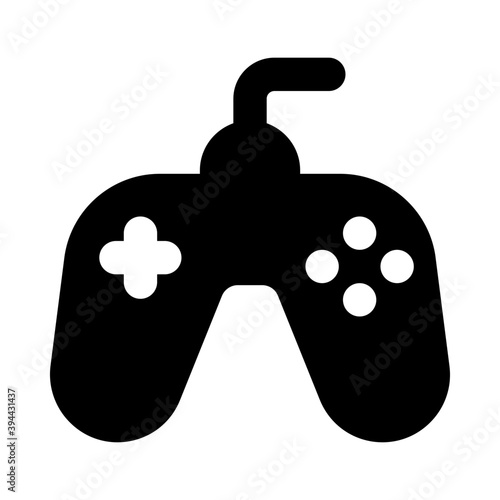 
Joystick icon in solid design, game console 
