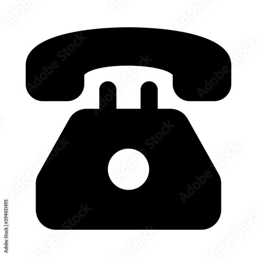
Optical fiber telephone line, landline icon in glyph style 

