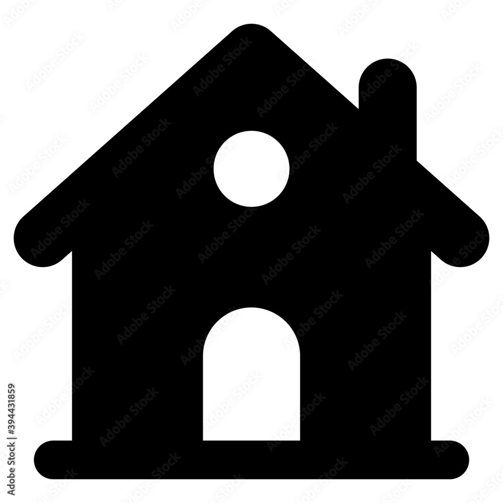 A house exterior in editable solid icon
A house exterior in editable solid icon