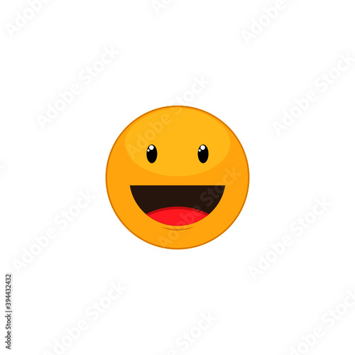 Smiley yellow emoticon icon isolated on white background