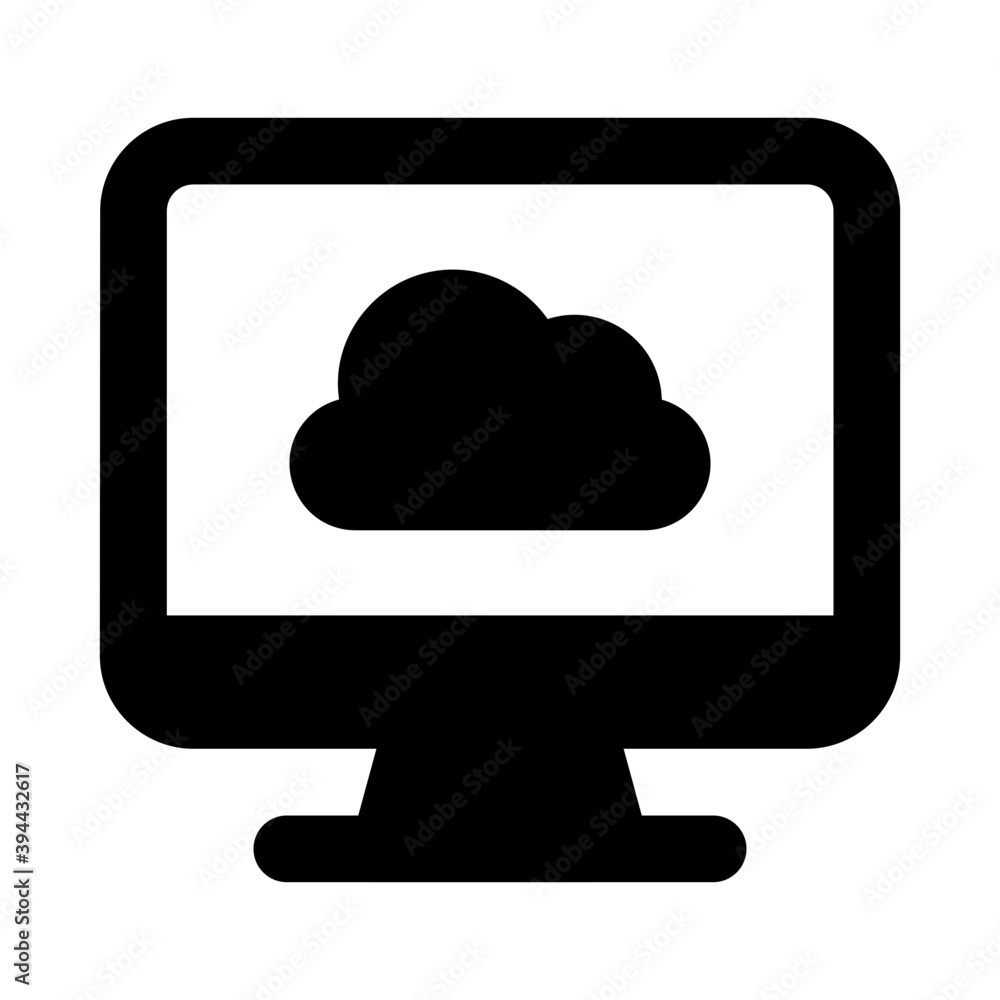 Icon of cloud computer in solid design
Icon of cloud computer in solid design